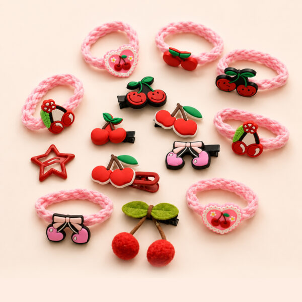 Cute Cherry Hair Accessories Combo Pack – 14PCS
