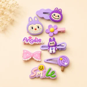 Kids Cartoon Hair Clips Set – Pack of 8