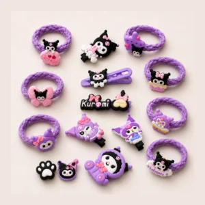 Cute Kuromi Hair Accessories Combo Pack – Pack of 14