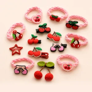 Cute Cherry Hair Accessories Combo Pack – Pack of 14