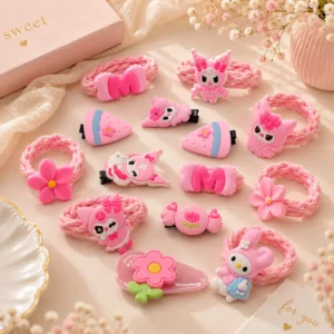 Cute Kids Hair Accessories Combo Pack – Pack of 14