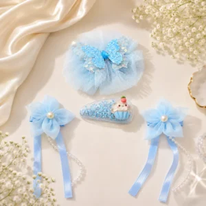 Princess Hair Accessories Combo – Pack of 4 - Blue