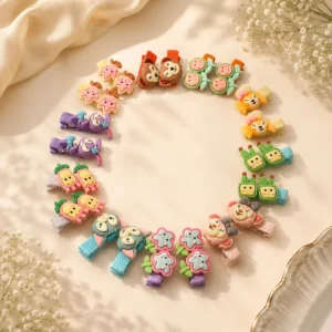 Cute Cartoon Hair Clips Set – Pack of 20
