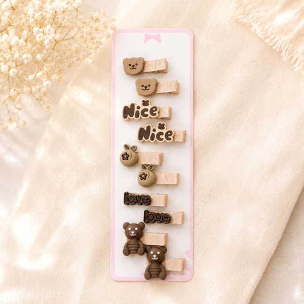 Kids Cartoon Hair Clips Set – Pack of 10