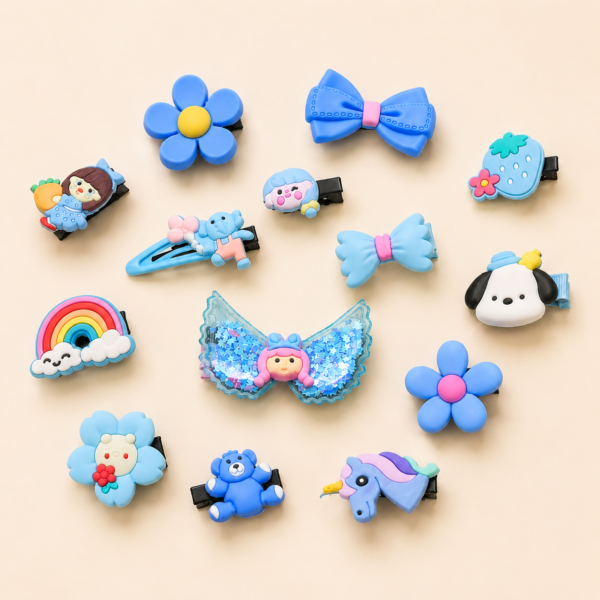 Cute Cartoon Hair Clips Set for Girls – 14 PCS Colorful Hair Accessories Collection