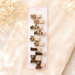 Kids Cartoon Hair Clips Set – Pack of 10