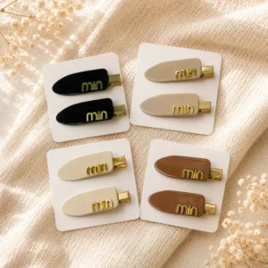 Minimal Metal Hair Clips Set – Pack of 8