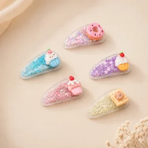 Cute Dessert Hair Clips Set – Pack of 5
