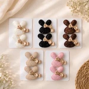Cute Bunny Hair Clips Set – Pack of 10