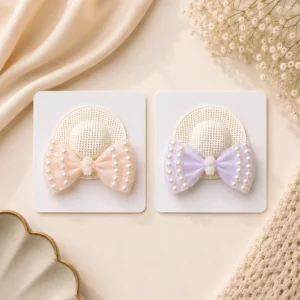 Pearl Bow Hat Hair Clip