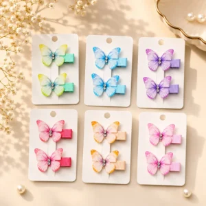 Butterfly Hair Clips Set – 6 Pairs (12 PCS)