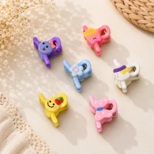 Cute Mini Cartoon Claw Clips Set – Pack of 6