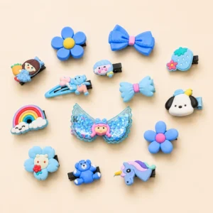 Cute Cartoon Hair Clips Set for Girls – pack of 14